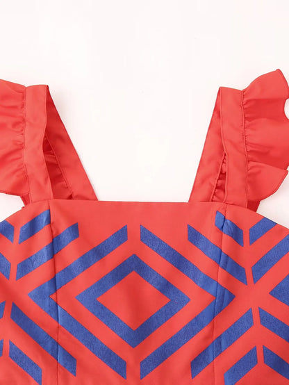 LIA - Top y Falda Estampado geométrico
