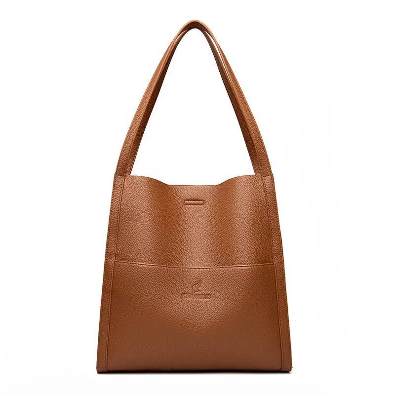 Bolso tote de PU piel en color liso