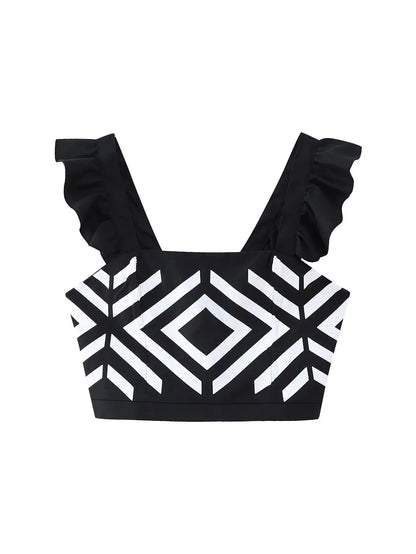 LIA - Top y Falda Estampado geométrico