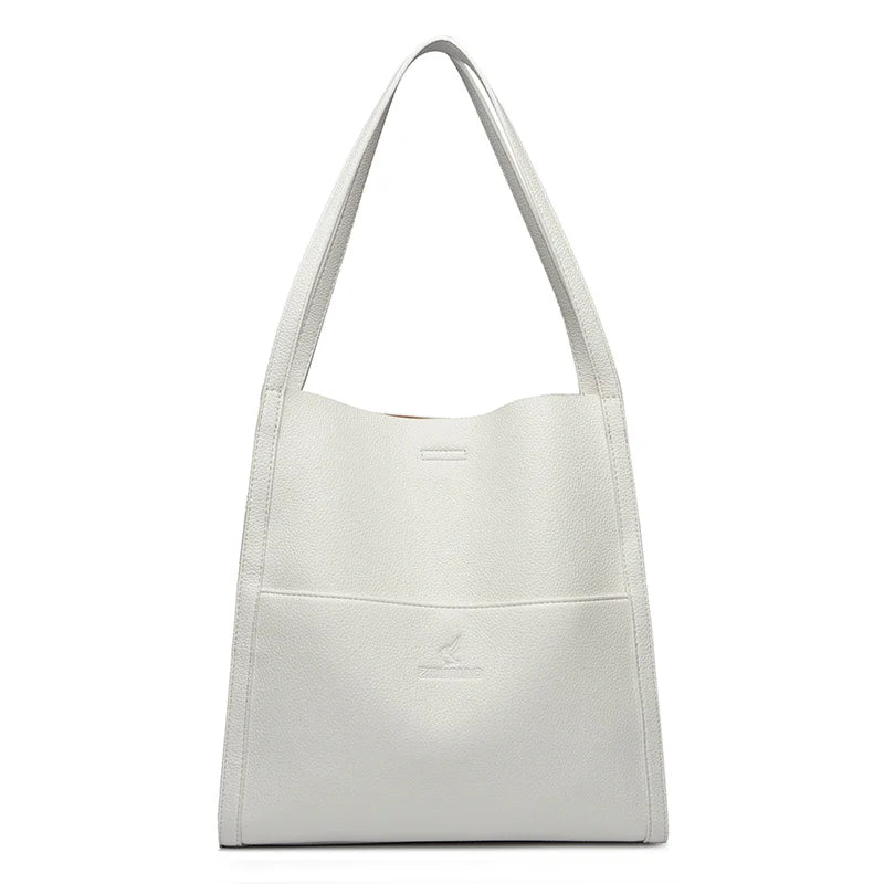 Bolso tote de PU piel en color liso