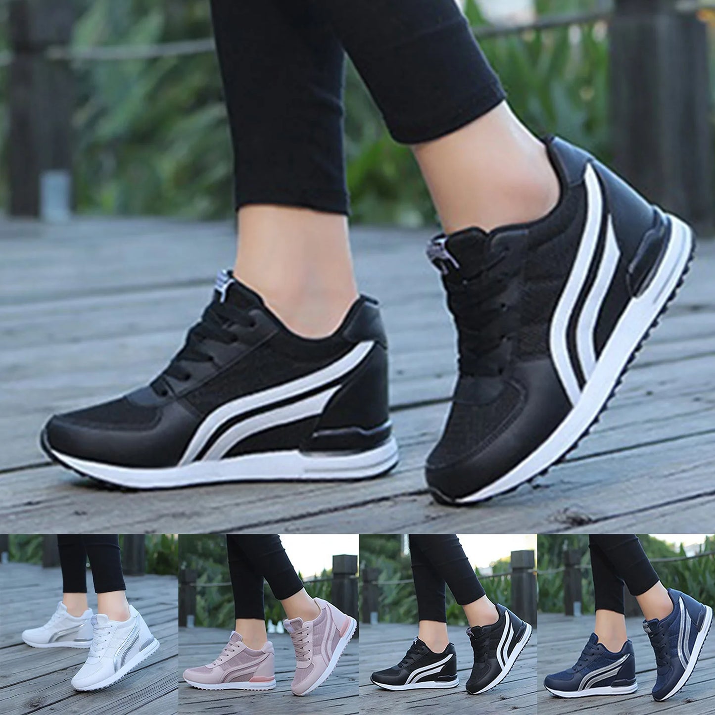 Zapatillas con cuña para mujer
