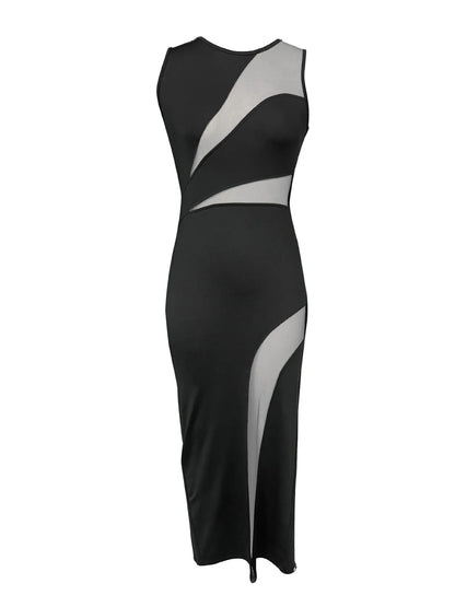 Nyxella- Vestido midi liso con aberturas