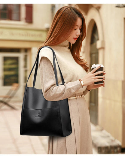 Bolso tote de PU piel en color liso