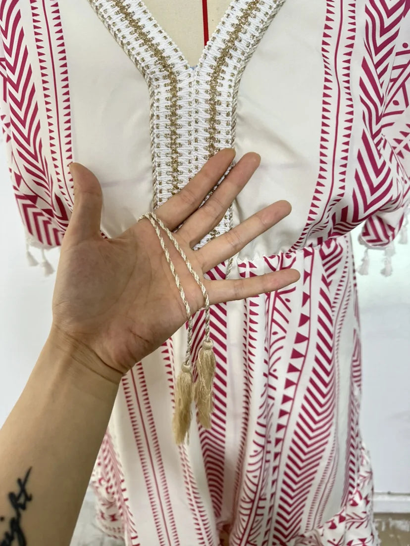 Elsa - Vestido casual con escote en V y estampado