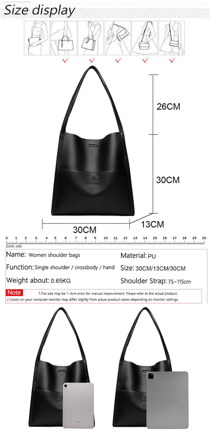 Bolso tote de PU piel en color liso