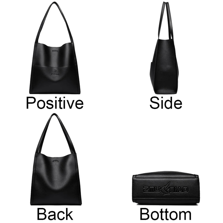Bolso tote de PU piel en color liso