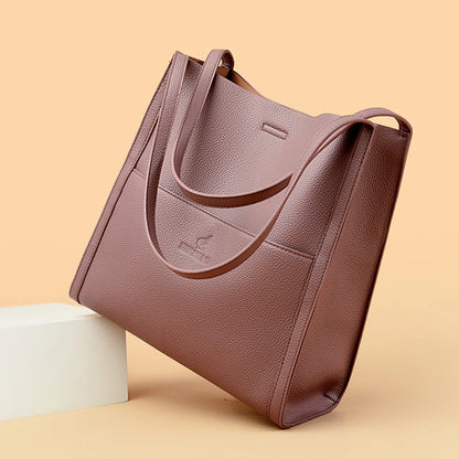Bolso tote de PU piel en color liso