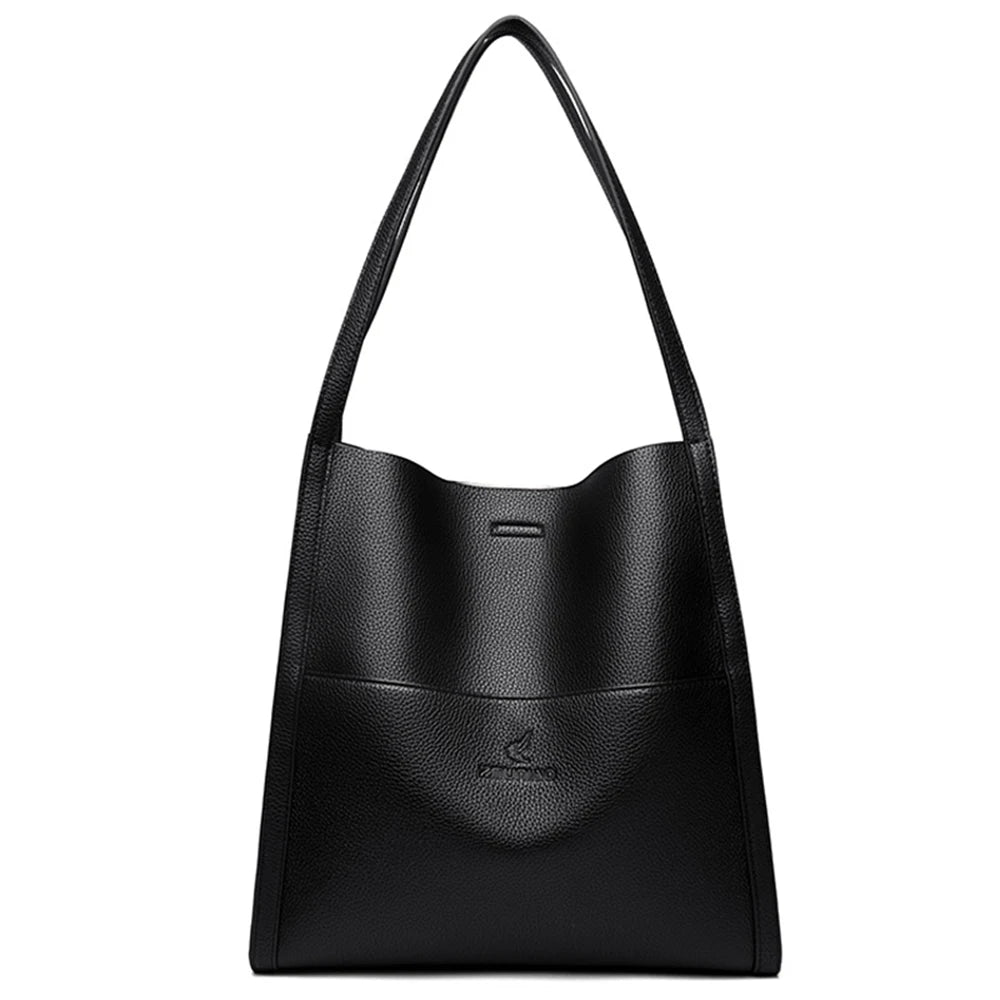 Bolso tote de PU piel en color liso