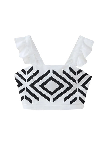 LIA - Top y Falda Estampado geométrico