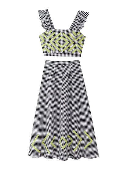 LIA - Top y Falda Estampado geométrico