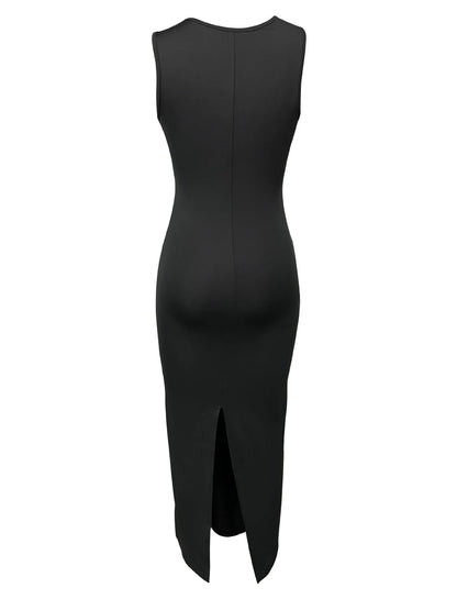 Nyxella- Vestido midi liso con aberturas